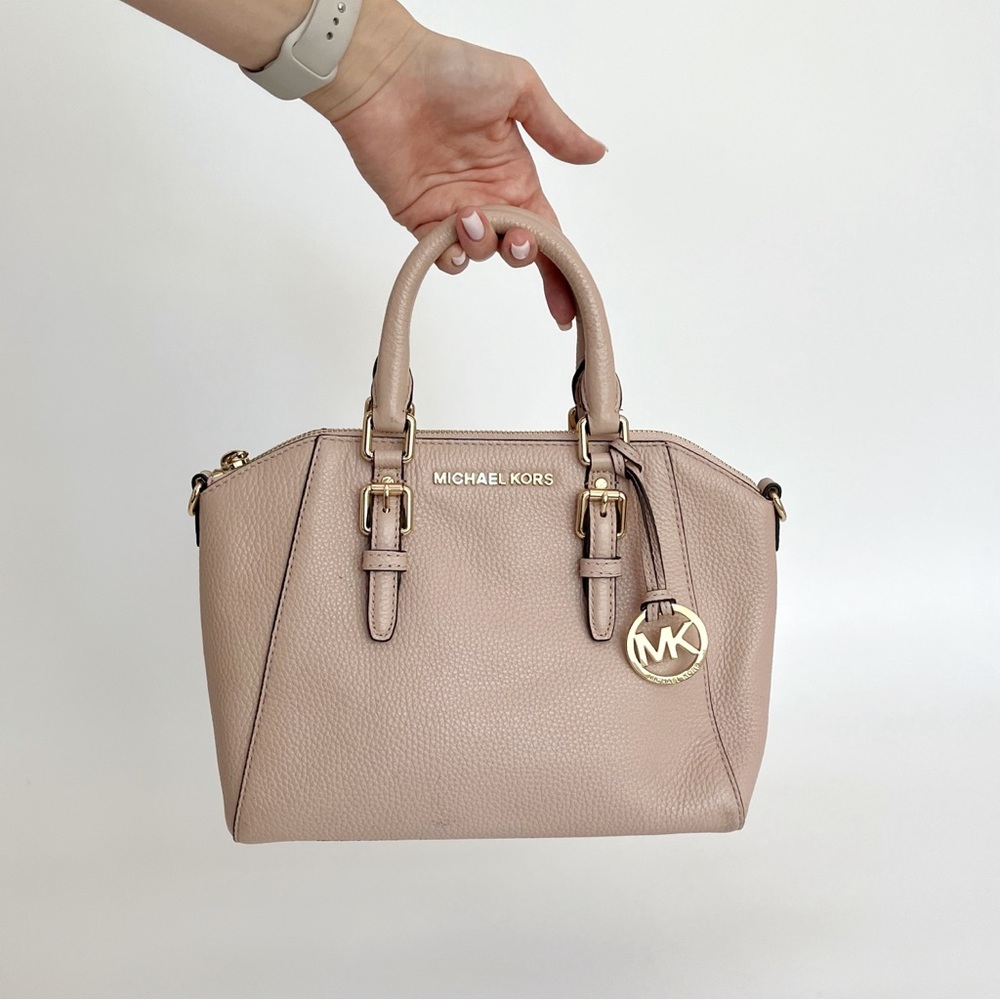 Michael Kors Ciara Medium Pebbled Leather Messenger Bag In Soft Pink Crossbody